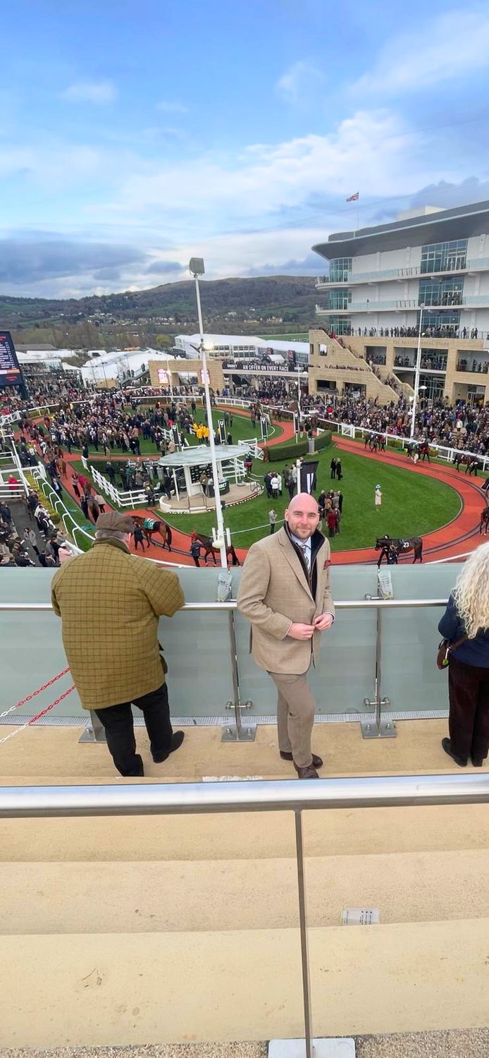 View over the parade ring at Cheltenham from the balcony